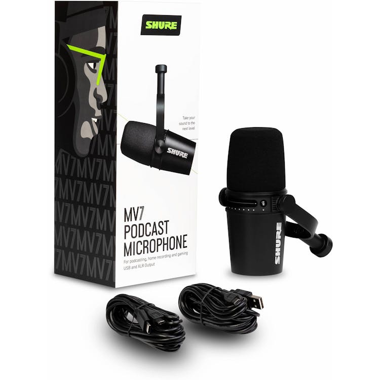 Shure MV7-K Podcasting Microphone (Black)