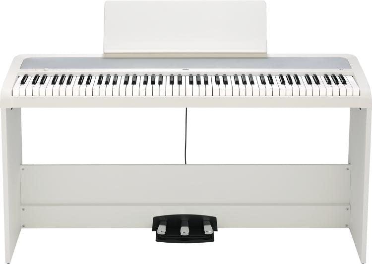Korg B2 Digital Piano White with triple pedal unit and stand
