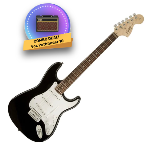 Fender Squier Bullet Stratocaster Electric Guitar Pau Ferro Black Tremolo COMBO DEAL